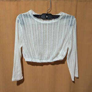 Dirndl Blouse for Oktoberfest – Lace, 3/4 sleeves, high-neck